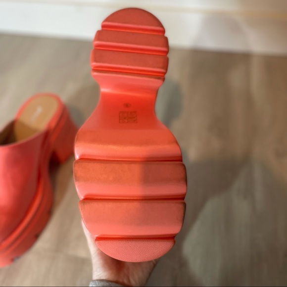 SOLD Nasty Gal bright salmon platform clogs - Picture 9 of 15